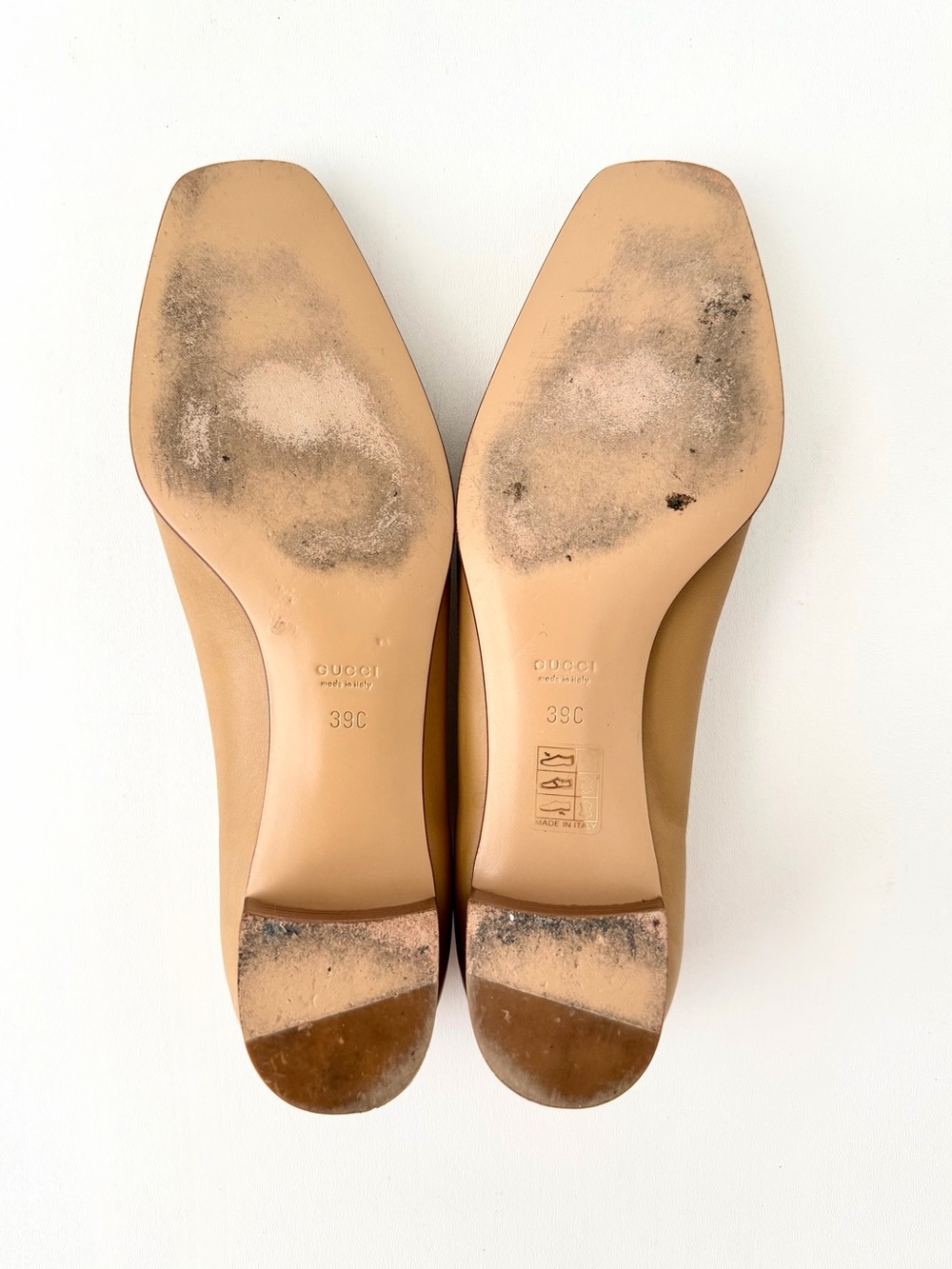 GUCCI | Tan Leather Interlocking GG Square Toe Block Heel Pumps EU 39C - Picture 12 of 12